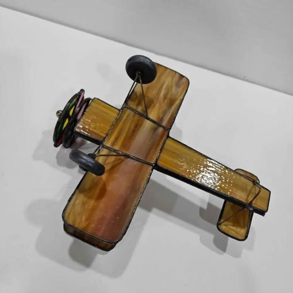 kaleidoscope Decorative Stained Glass Biplane Model